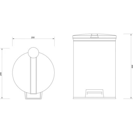 MINOTTI szemetes 5L kerek forma, króm-fekete