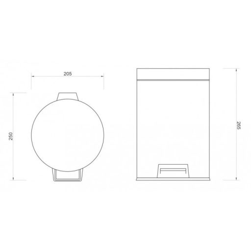 Minotti 5L kerek pedálos kuka – matt fekete szoba- és fürdőszobai szemetes (005S-OMB)