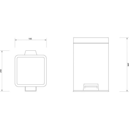 MINOTTI szemetes 6L szögletes forma, króm
