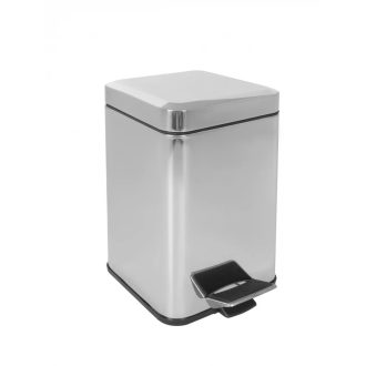 MINOTTI szemetes 12L, szögletes forma, króm