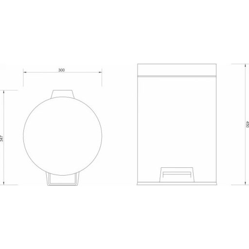 MINOTTI szemetes 20L, kerek forma, króm