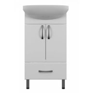   UNI 45 Mosdós Fürdőszobai Szekrény – Magasfényű Fehér – Soft-Close Ajtóval – Nedvességálló, 45 cm