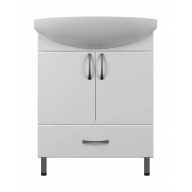   PinoArt UNI 65 Mosdós Fürdőszobai Szekrény – Magasfényű Fehér – Soft-Close – Nedvességálló, 65 cm