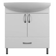   LineART UNI 75 Mosdós alsószekrény – 75 cm | Fényes Fehér, Nedvességálló