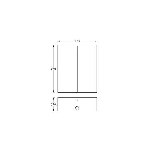LineART PRIMA ART 80 Mosdós alsószekrény – 80 cm | Magasfényű Fehér, Nedvességálló