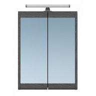   PinoArt TERA 55 Tükrös Fürdőszobai Szekrény – Magasfényű Fehér – LED Világítással – Nedvességálló, 55 cm