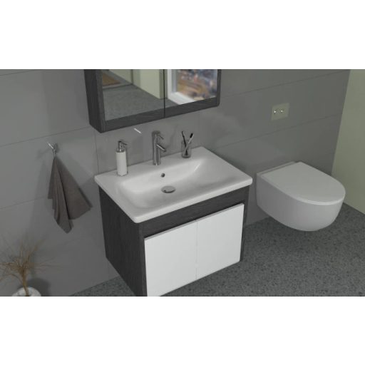 LineART TERA 65 Mosdós alsószekrény – 65 cm | Szürke-Fehér, Nedvességálló