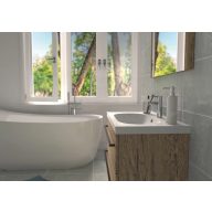   LineART PLAZA 70 cm Függesztett Mosdószekrény Kerámia Mosdóval – Wotan Tölgy – Nedvességálló