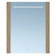   GRACE Art 65 LED-es fürdőszobai tükör fa kerettel – 65x77 cm