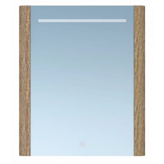   GRACE Art 65 LED-es fürdőszobai tükör fa kerettel – 65x77 cm