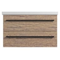   LineART PLAZA 70 cm Függesztett Mosdószekrény Kerámia Mosdóval – Rusztikus Antik Tölgy – Nedvességálló