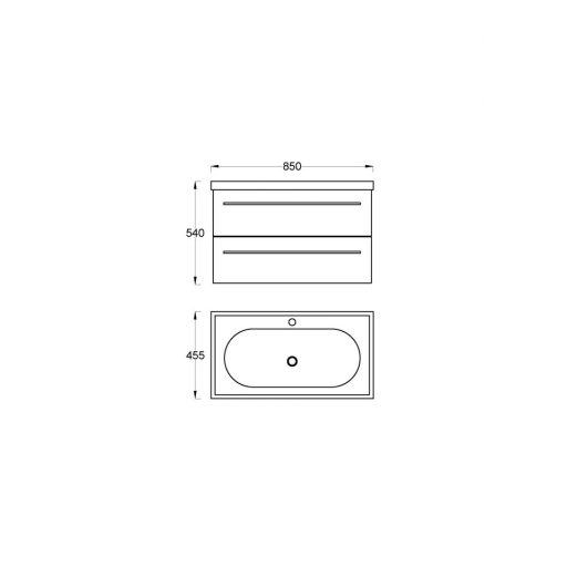 LineART PLAZA 70 cm Függesztett Mosdószekrény Kerámia Mosdóval – Rusztikus Antik Tölgy – Nedvességálló