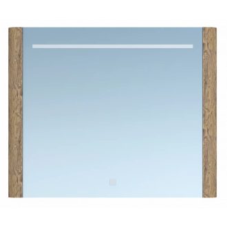   GRACE Art 85 LED-es fürdőszobai tükör fa kerettel – 85x69 cm