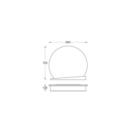 KOREKT Art 80 Íves fürdőszobai tükör polccal és LED világítással – 80x70 cm
