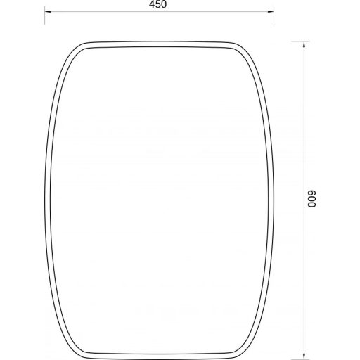 MINOTTI Lekerekített téglalap alakú keretes fürdőszobai tükör – 60x45 cm
