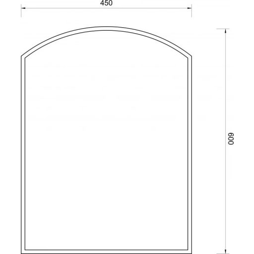 MINOTTI Felül íves fürdőszobai tükör – 60x45 cm