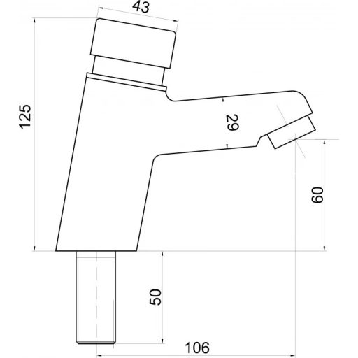 MINOTTI nyomógombos mosdócsap egyenes kifolyóval