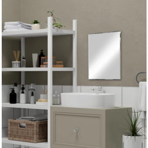 MINOTTI Fazettázott téglalap alakú fürdőszobai tükör – 50x70 cm