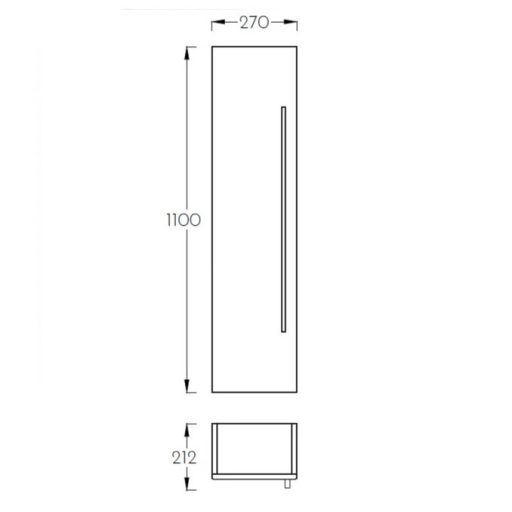 GRACE Magas Fürdőszobai Szekrény – Természetes Tölgy Textúra – Nedvességálló – 110 cm