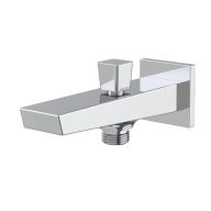   Minotti QUADRA NEW fali kádtöltő kifolyócső zuhanyváltóval, króm – 128 mm