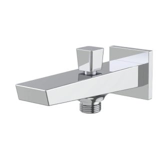   Minotti QUADRA NEW fali kádtöltő kifolyócső zuhanyváltóval, króm – 128 mm