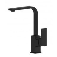   MINOTTI Quadra New modern hattyúnyakú mosogató csaptelep, 283x200 mm, matt fekete