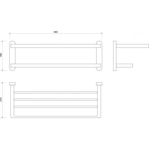 MINOTTI törölközőtartó, polcos kivitel, króm