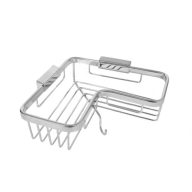 MINOTTI sarokpolc 20×20cm, akasztóval, króm