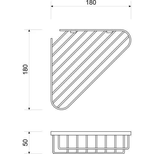 MINOTTI 22x16cm fém sarokpolc