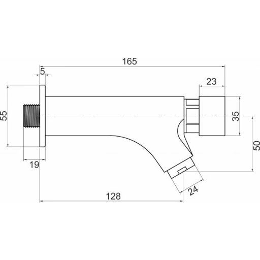Minotti  Hidegvizes fali nyomógombos csaptelep