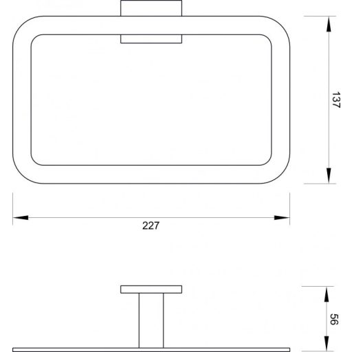 MINOTTI 20700 kis törölközőtartó, matt fekete