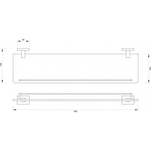 MINOTTI 20700 üvegpolc matt fekete konzol
