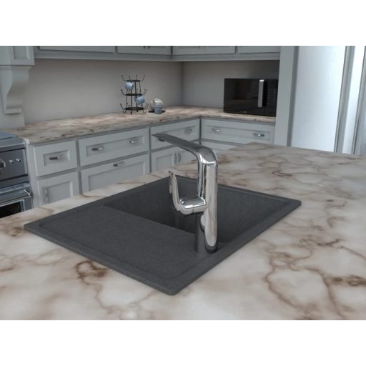 MINOTTI Stela modern hattyúnyakú konyhai csaptelep, 230x270 mm, króm