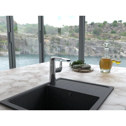 MINOTTI Stela modern hattyúnyakú konyhai csaptelep, 230x270 mm, króm