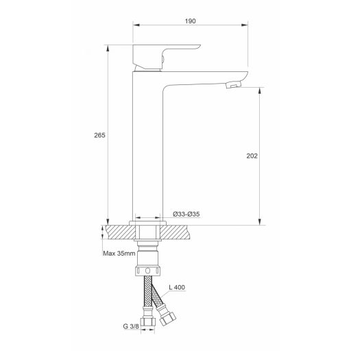 MINOTTI STELA Magas mosdócsaptelep 