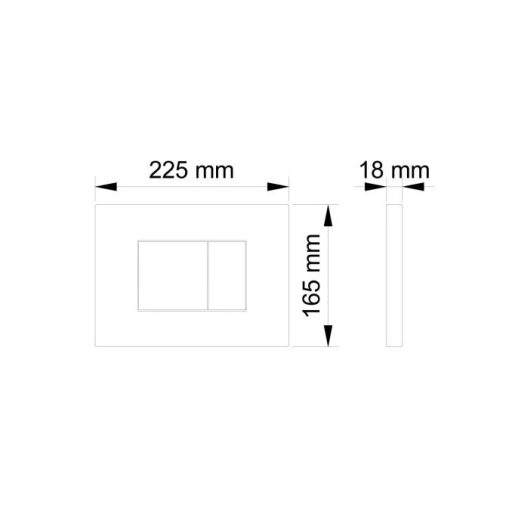 VISAM EFES öblítőgomb fehér 225x165x18 mm fehér