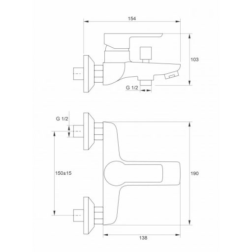MINOTTI STELA Kádcsaptelep fehér/króm