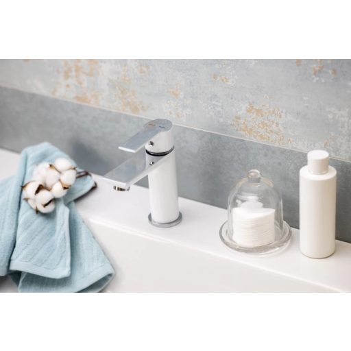  MINOTTI STELA Mosdó csaptelep fehér/króm, POP-UP nélkül