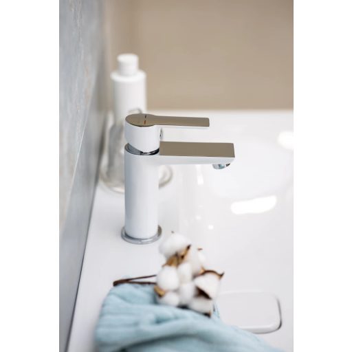  MINOTTI STELA Mosdó csaptelep fehér/króm, POP-UP nélkül