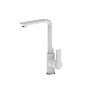   MINOTTI Stela modern hattyúnyakú konyhai csaptelep, 298x220 mm, fehér / króm