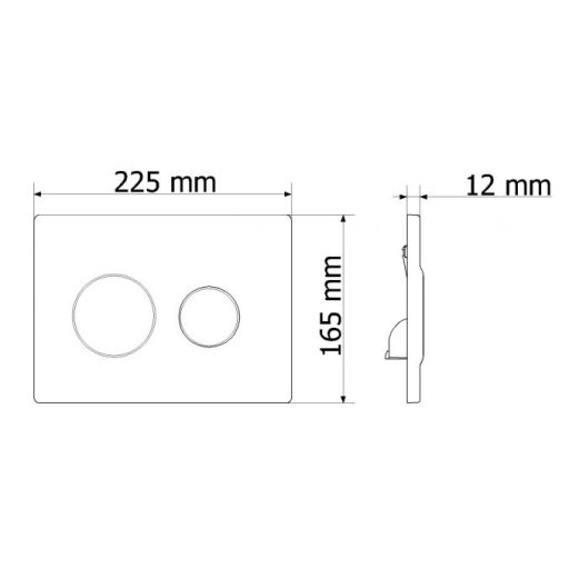 VISAM Olimpos nyomógombos öblítőlap 225x165x12 mm fehér