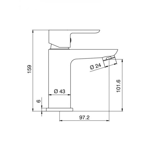 MINOTTI STELA Mosdó csaptelep fekete / króm, POP-UP nélkül