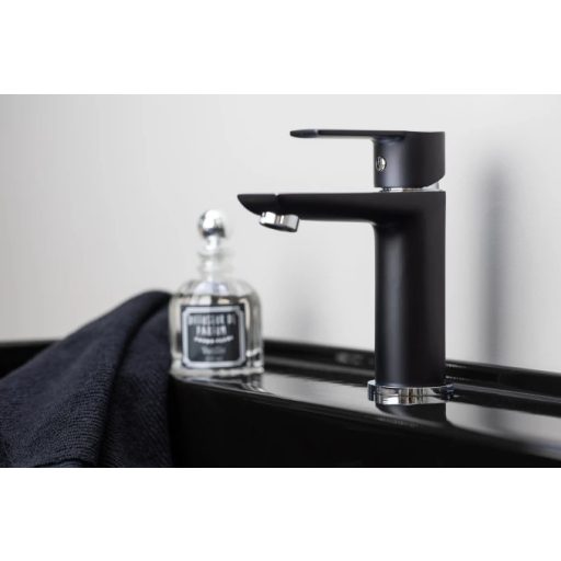 MINOTTI STELA Mosdó csaptelep fekete / króm, POP-UP nélkül