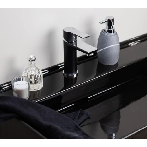 MINOTTI STELA Mosdó csaptelep fekete / króm, POP-UP nélkül