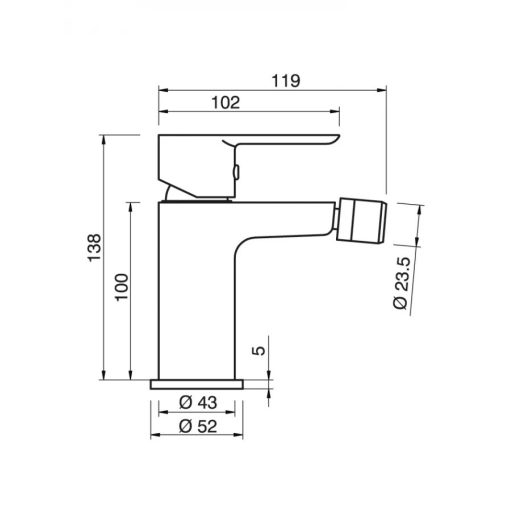 MINOTTI STELA egykaros bidécsaptelep – 138 mm – fekete/króm