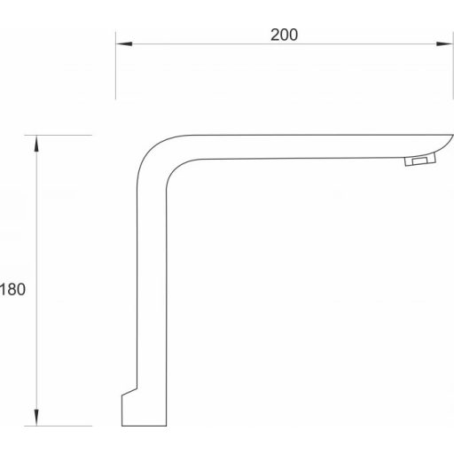 MINOTTI Stela modern hattyúnyakú konyhai csaptelep, 180x200 mm, fekete / króm