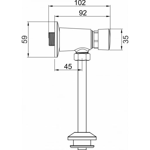 Nyomógombos piszoár csaptelep 3001