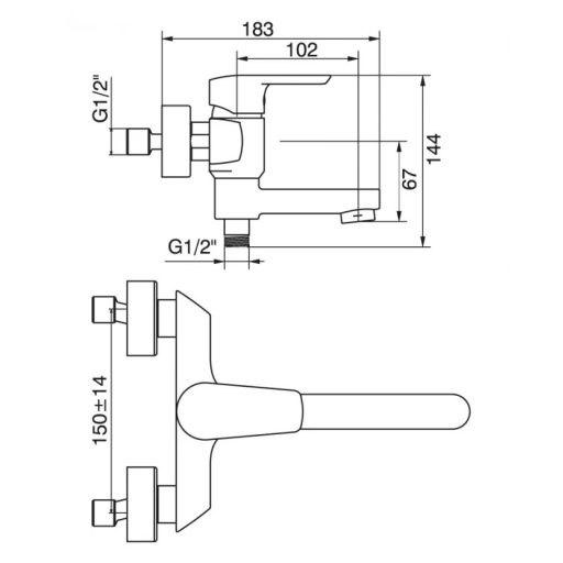 MINOTTI PRIMA Kádcsaptelep billenő kifolyóval