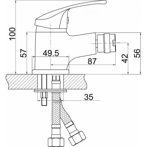 MINOTTI PICOLO egykaros bidécsaptelep – 100 mm – króm