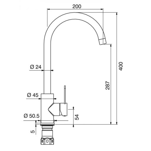 Minotti 4555 S/S Magasított Konyhai Csaptelep – Prémium Rozsdamentes Acél Megjelenés (4555)